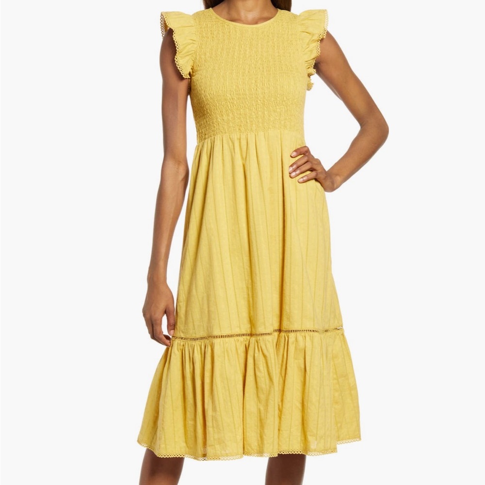 Sunny Yellow Casual Dress for Women